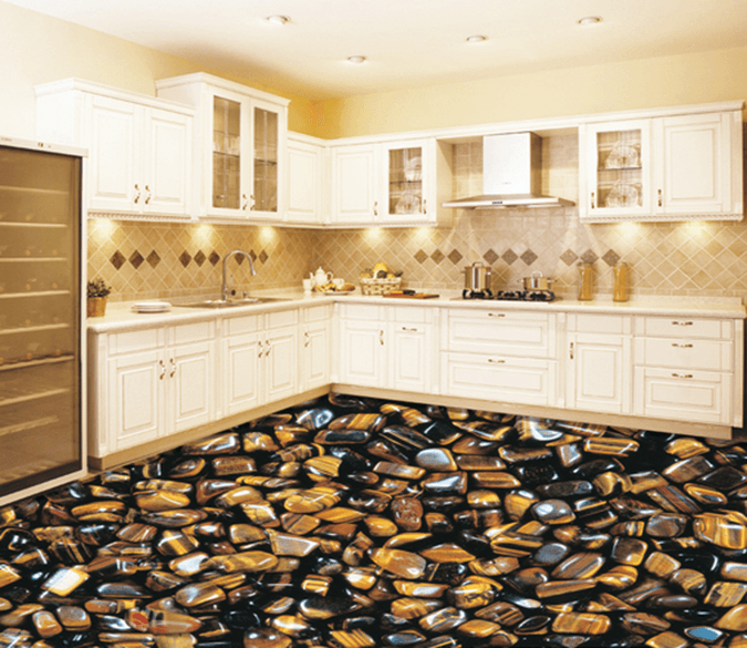3D Stone Heap 203 Floor Mural Wallpaper AJ Wallpaper 2 