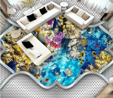3D Seabed Stone 038 Floor Mural Wallpaper AJ Wallpaper 2 