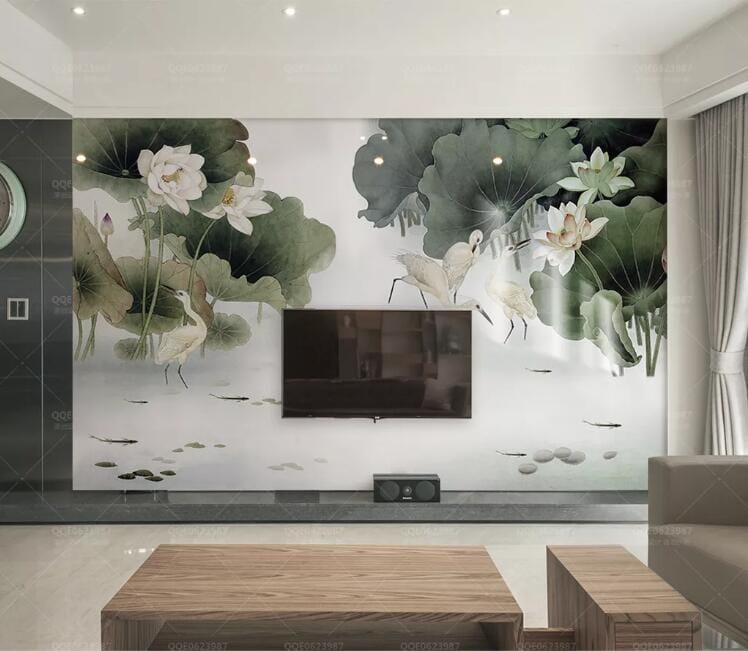 3D Lotus Flower WC149 Wall Murals Wallpaper AJ Wallpaper 2 