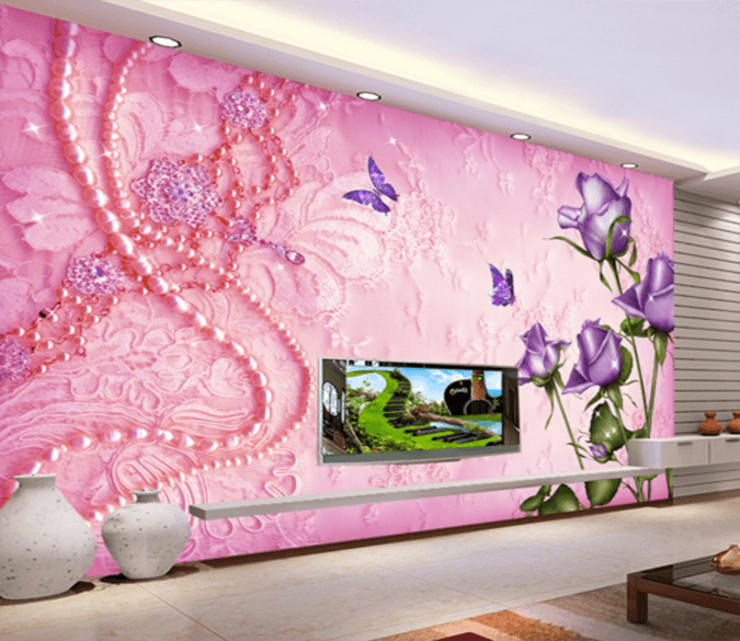 3D Pearl Butterfly 282 Wallpaper AJ Wallpaper 