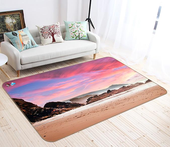 3D Red Cloud Beach 045 Non Slip Rug Mat Mat AJ Creativity Home 