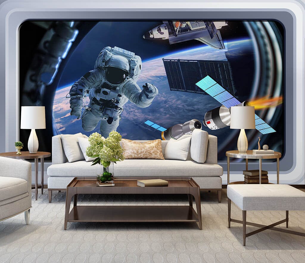 3D Space Astronaut WC064 Wall Murals Wallpaper AJ Wallpaper 2 