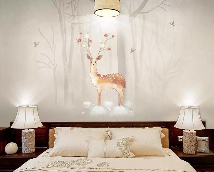 3D Forest Deer 1633 Wall Murals Wallpaper AJ Wallpaper 2 