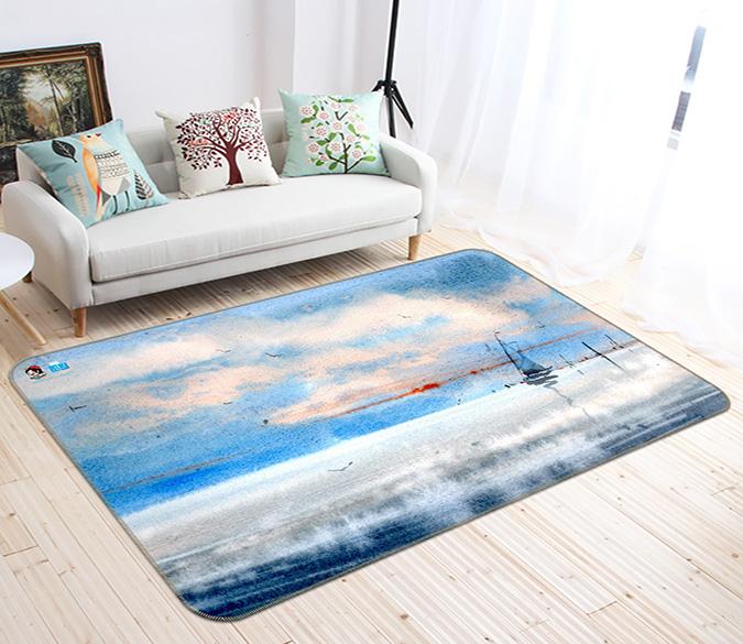 3D Bird Boat 218 Non Slip Rug Mat Mat AJ Creativity Home 
