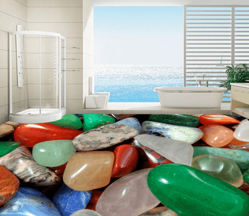 3D Green Stone 148 Floor Mural Wallpaper AJ Wallpaper 2 