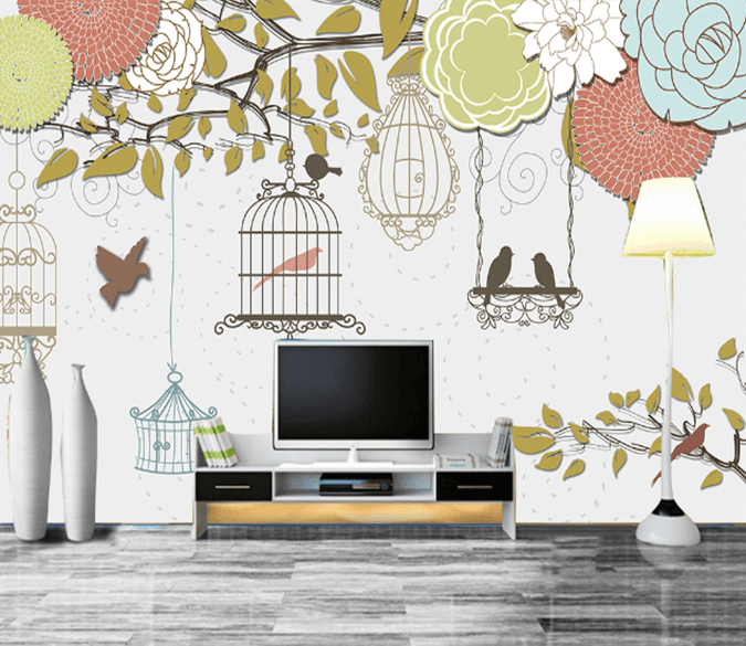 3D Bird Cage 326 Wallpaper AJ Wallpaper 