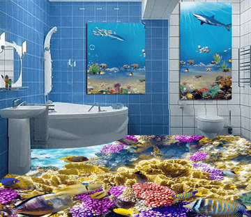 3D Bright Coral 201 Floor Mural Wallpaper AJ Wallpaper 2 