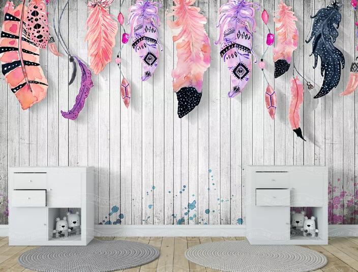 3D Colored Feather 1365 Wall Murals Wallpaper AJ Wallpaper 2 