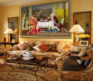 3D Thinking Of Chess 038 Fake Framed Print Painting Wallpaper AJ Creativity Home 