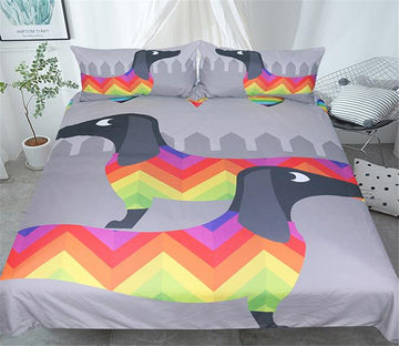 3D Colorful Dog 87 Bed Pillowcases Quilt Wallpaper AJ Wallpaper 