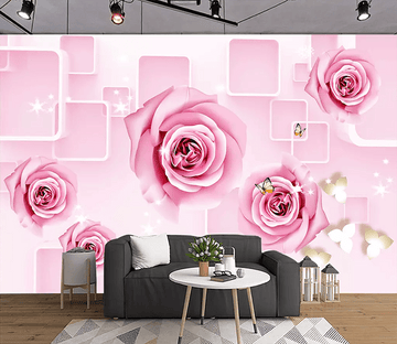 3D Pink Rose Decoration 410 Wallpaper AJ Wallpaper 2 
