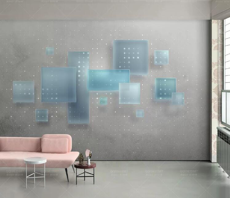 3D Blue Geometry WC127 Wall Murals Wallpaper AJ Wallpaper 2 