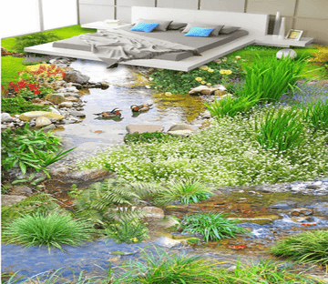 3D Water Upstream 369 Floor Mural Wallpaper AJ Wallpaper 2 