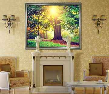 3D Sunny Tree 078 Fake Framed Print Painting Wallpaper AJ Creativity Home 