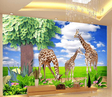 3D Lawn Giraffe 1635 Wallpaper AJ Wallpaper 2 