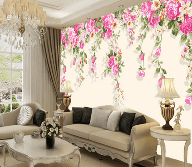 3D Vertical Flower 063 Wallpaper AJ Wallpaper 