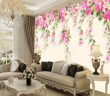 3D Vertical Flower 063 Wallpaper AJ Wallpaper 