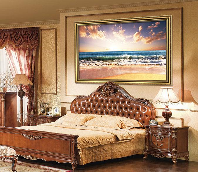 3D Surf Beach 075 Fake Framed Print Painting Wallpaper AJ Creativity Home 