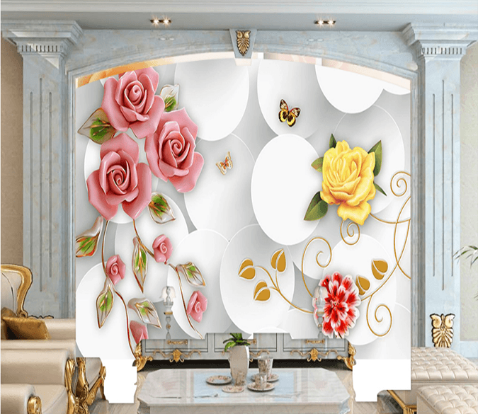 3D Blooming Flowers 087 Wallpaper AJ Wallpaper 