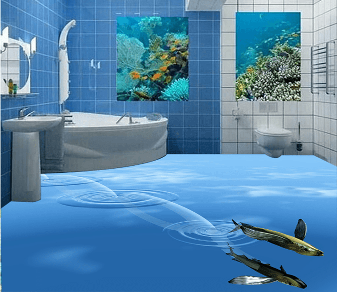 3D Flying Fish 164 Floor Mural Wallpaper AJ Wallpaper 2 
