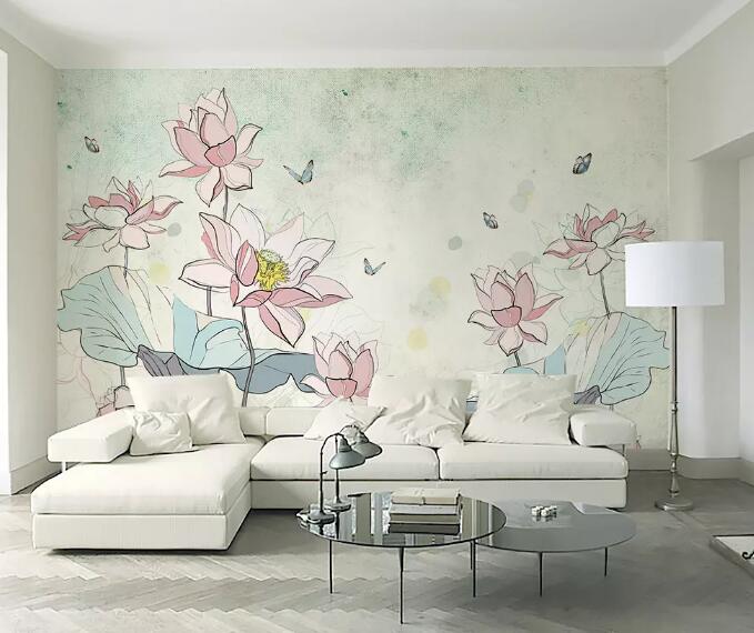 3D Lotus 929 Wall Murals Wallpaper AJ Wallpaper 2 