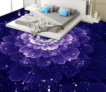 3D Purple Flower 078 Floor Mural Wallpaper AJ Wallpaper 2 