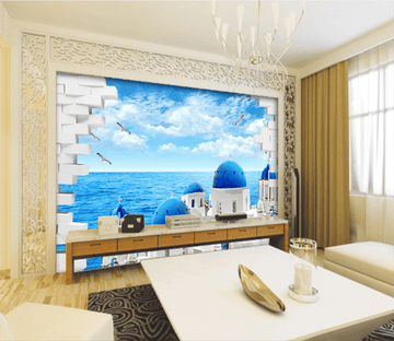 3D Rooftop Sea 450 Wallpaper AJ Wallpaper 