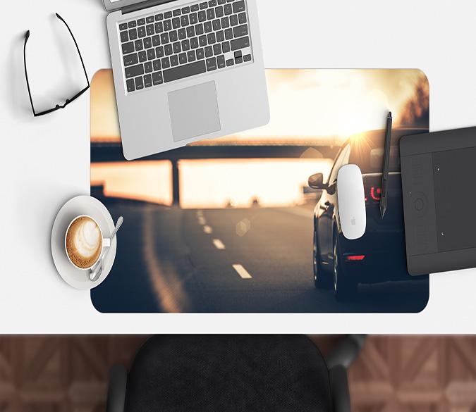 3D Sunset Highway 011 Desk Mat Mat AJ Creativity Home 