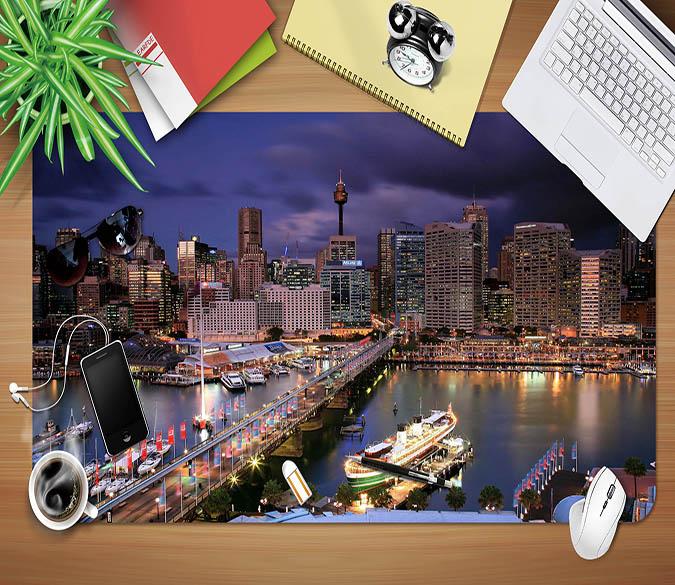 3D Night View 021 Desk Mat Mat AJ Creativity Home 