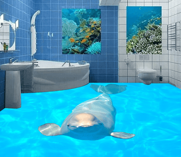 3D Cute Dolphins 188 Floor Mural Wallpaper AJ Wallpaper 2 