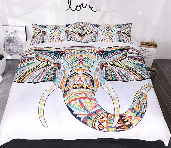 3D Elephant Head 207 Bed Pillowcases Quilt Wallpaper AJ Wallpaper 