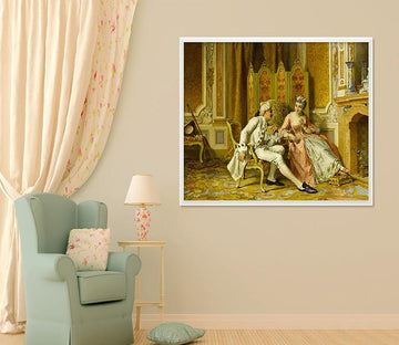 3D Couples Look 140 Fake Framed Print Painting Wallpaper AJ Creativity Home 