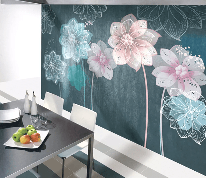 3D White Drawing Flower 1423 Wallpaper AJ Wallpaper 2 
