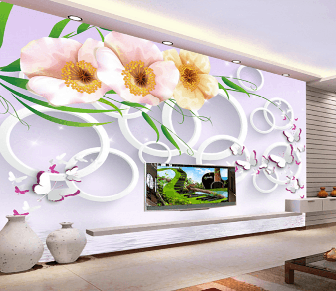 3D Round Butterfly 181 Wallpaper AJ Wallpaper 