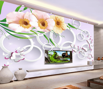 3D Round Butterfly 181 Wallpaper AJ Wallpaper 