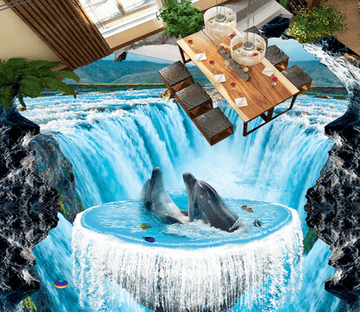 3D Dolphin Leisurely 163 Floor Mural Wallpaper AJ Wallpaper 2 