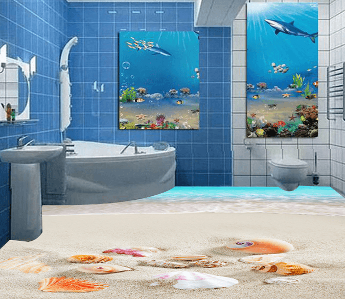 3D Sandy Beach 206 Floor Mural Wallpaper AJ Wallpaper 2 
