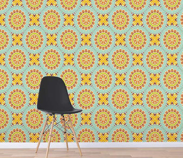 3D Orange Flower Pattern 305 Wallpaper AJ Wallpaper 