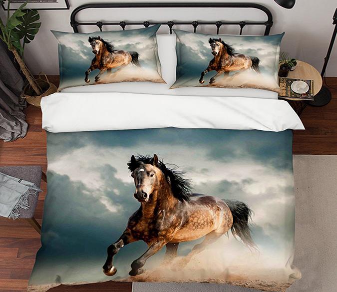 3D Running Horse 005 Bed Pillowcases Quilt Wallpaper AJ Wallpaper 