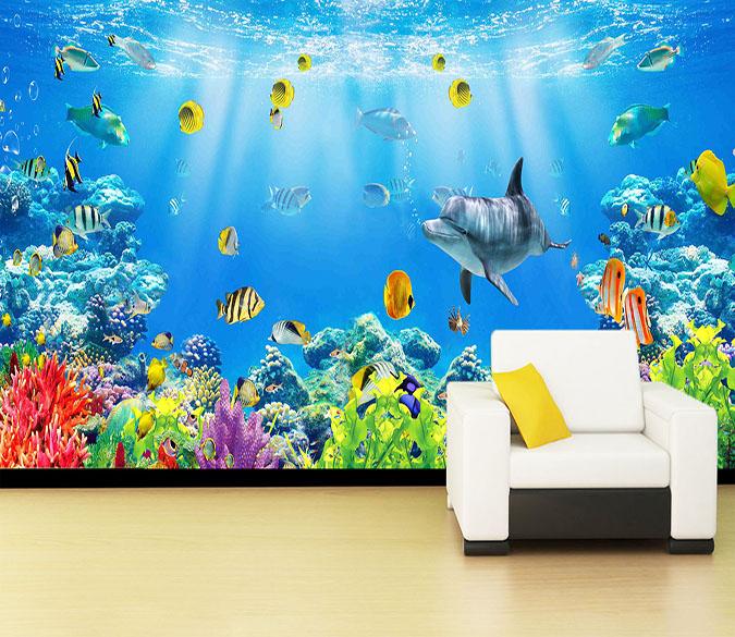 3D Coral Sea Stone 732 Wallpaper AJ Wallpaper 