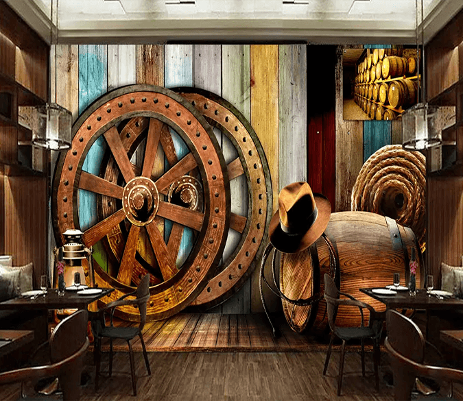 3D Wooden Wheel Casks 79 Wallpaper AJ Wallpaper 2 