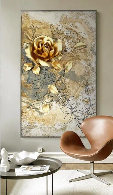 3D Golden Flower WC289 Wall Murals Wallpaper AJ Wallpaper 2 