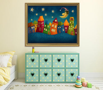 3D Cartoon House 018 Fake Framed Print Painting Wallpaper AJ Creativity Home 