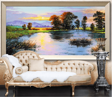 3D Sunset Lake Water 1575 Wallpaper AJ Wallpaper 2 