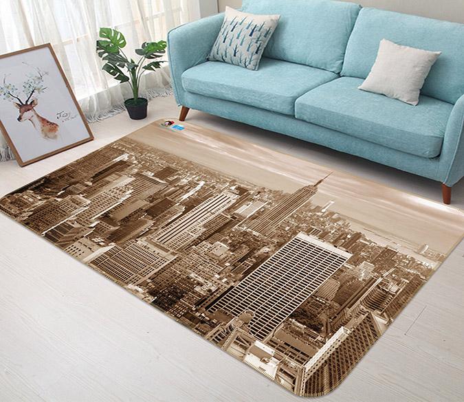 3D Grey City 003 Non Slip Rug Mat Mat AJ Creativity Home 