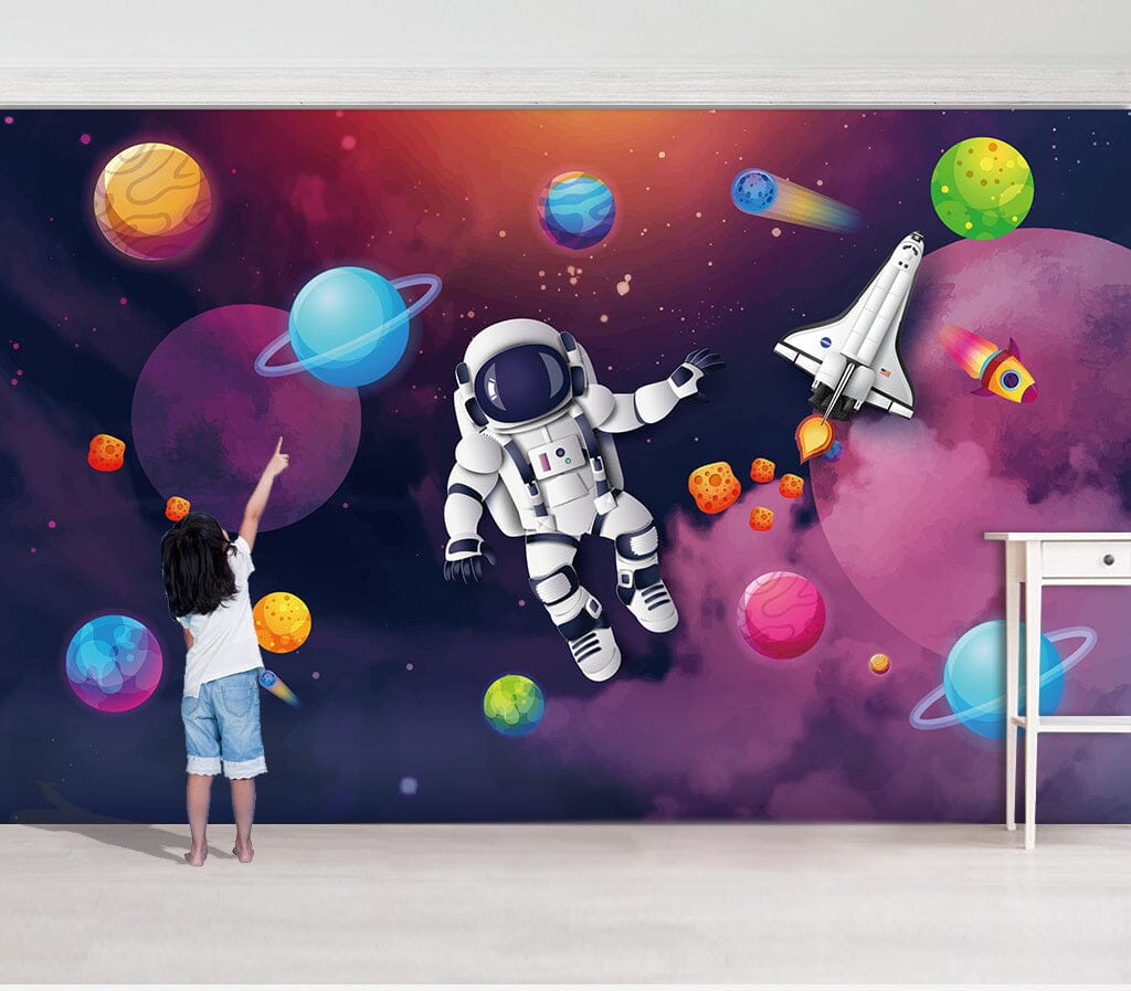 3D Planet Astronaut WC079 Wall Murals Wallpaper AJ Wallpaper 2 