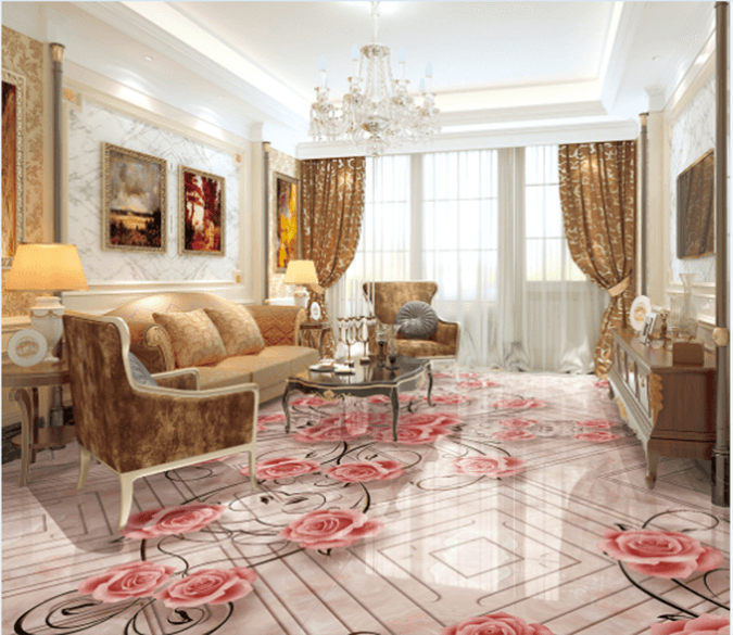 3D Flower Arrangement 060 Floor Mural Wallpaper AJ Wallpaper 2 