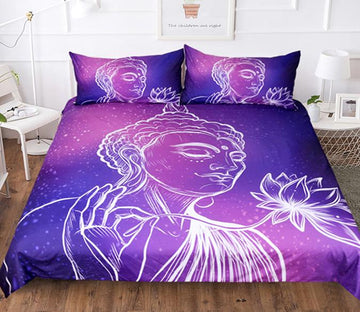 3D Deep Purple Buddha 174 Bed Pillowcases Quilt Wallpaper AJ Wallpaper 