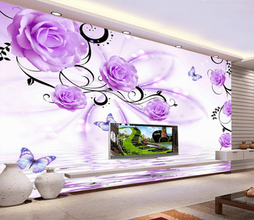 3D Purple Flower 316 Wallpaper AJ Wallpaper 