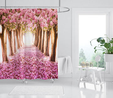 3D Cherry Blossom Avenue 146 Shower Curtain 3D Shower Curtain AJ Creativity Home 